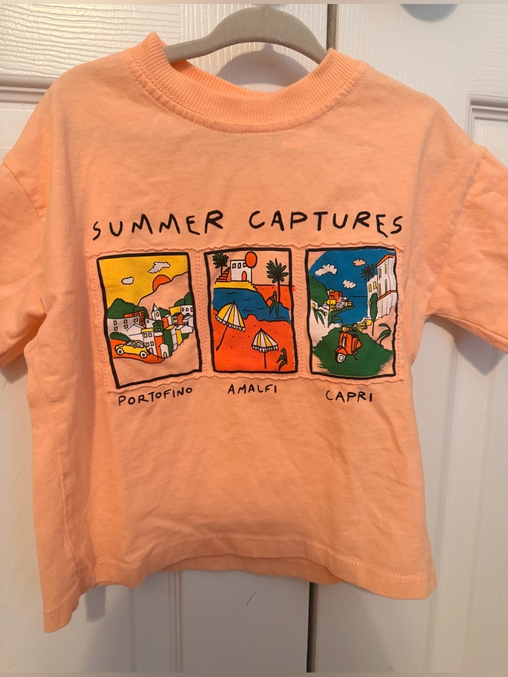 Zara Peach 'Summer Captures' Graphic Tee